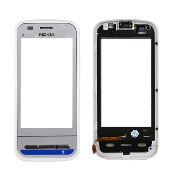 Сенсорное стекло (тачскрин) для Nokia C6-00 1-я категория, белый