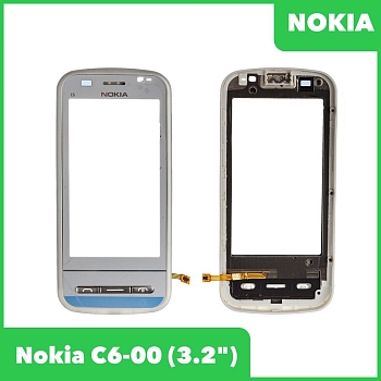 Сенсорное стекло (тачскрин) для Nokia C6-00, белый