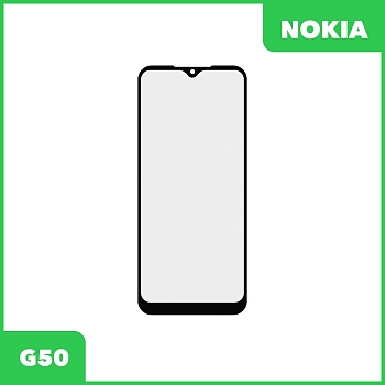 Стекло + OCA плёнка для переклейки Nokia G50 (черный)